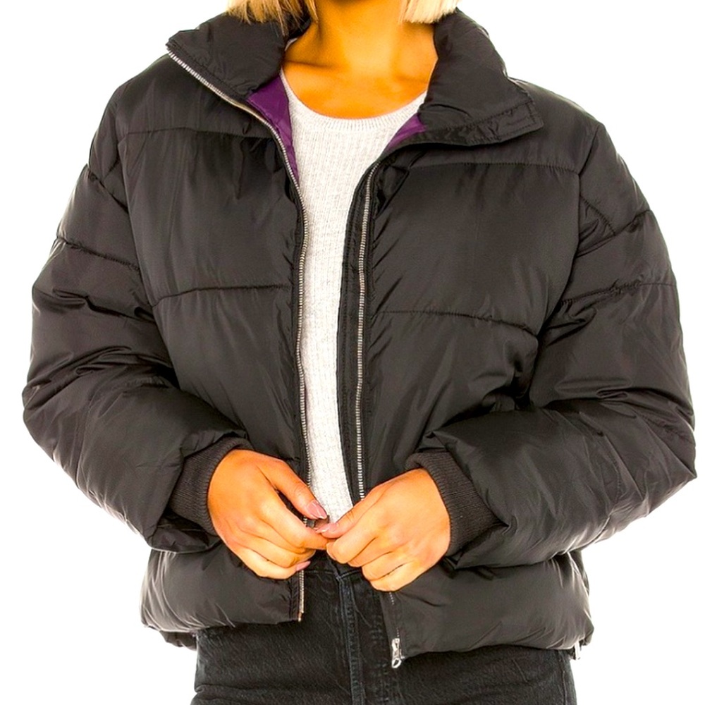 Dr Denim black puffer jacket size medium excellent condition!